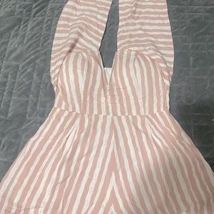 Pink Lilly, size small, light pink & white romper